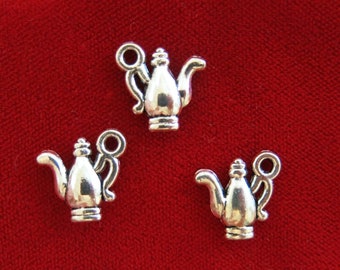 BULK! 30pc "teapot" charms in antique silver style (BC935B)