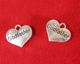 BULK! 15pc "Godfather" charms in antique silver style (BC1118B)