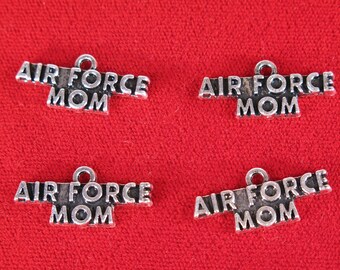 5pc "Air Force mom" charms in silver style (BC1174)
