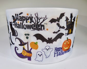 5 yards of 3 inch "Halloween" grosgrain ribbon