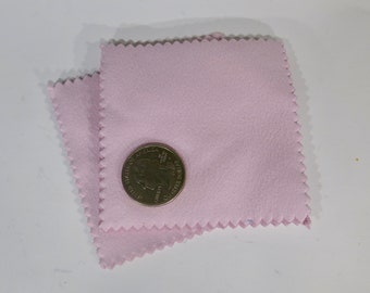 10 Jewelry polishing cloth, light pink, for sterling silver, antique silver, anti-tarnish (JC151)