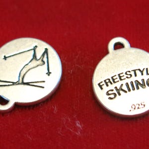 5pc &quot;ski&quot; charms in antique silver style (BC1151)