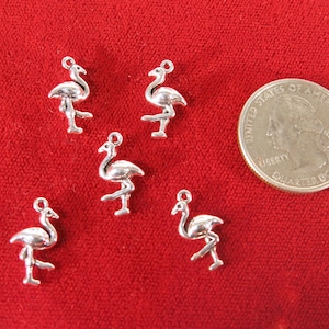 10pc &quot;flamingo&quot; charms in silver style (BC1557)