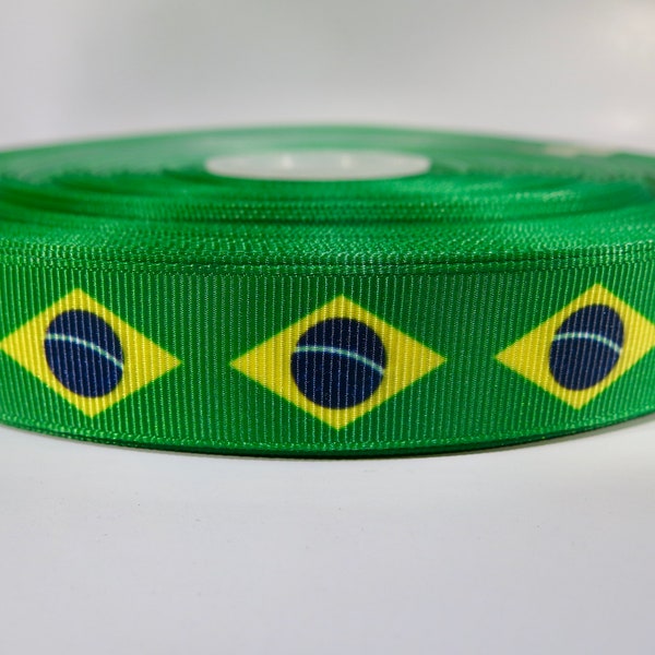5 yards of 7/8 inch "Brazil" grosgrain ribbon