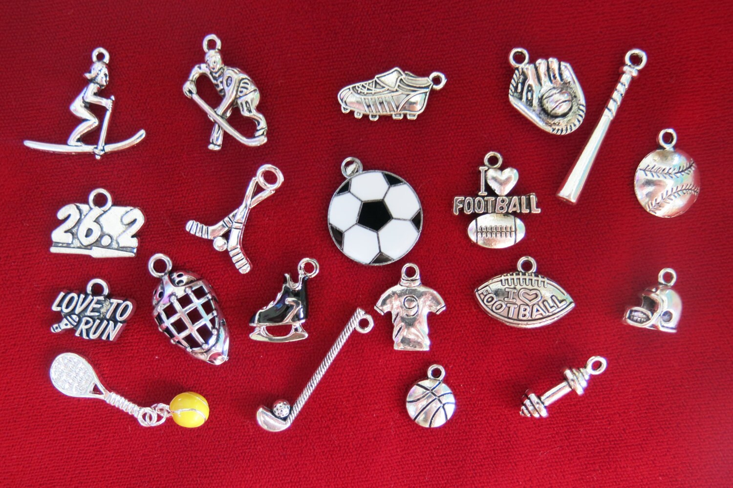 SET 20pc sports deluxe charms set in antique Etsy