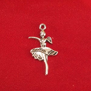 10pc &quot;Ballet girl&quot; charms in antique silver style (BC587)
