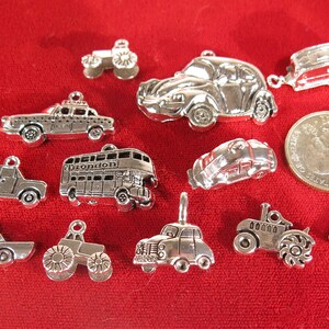 12pc Set automobile Charm Set in Antique Silver - Etsy