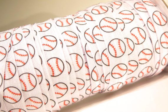 3 yards of FOE 5/8 inch "Baseball" fold-over elastic ribbon