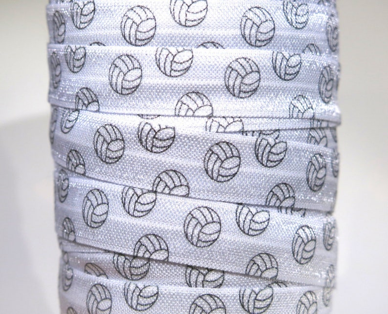 3 yards of FOE 5/8 inch Volleyball fold-over elastic ribbon image 1