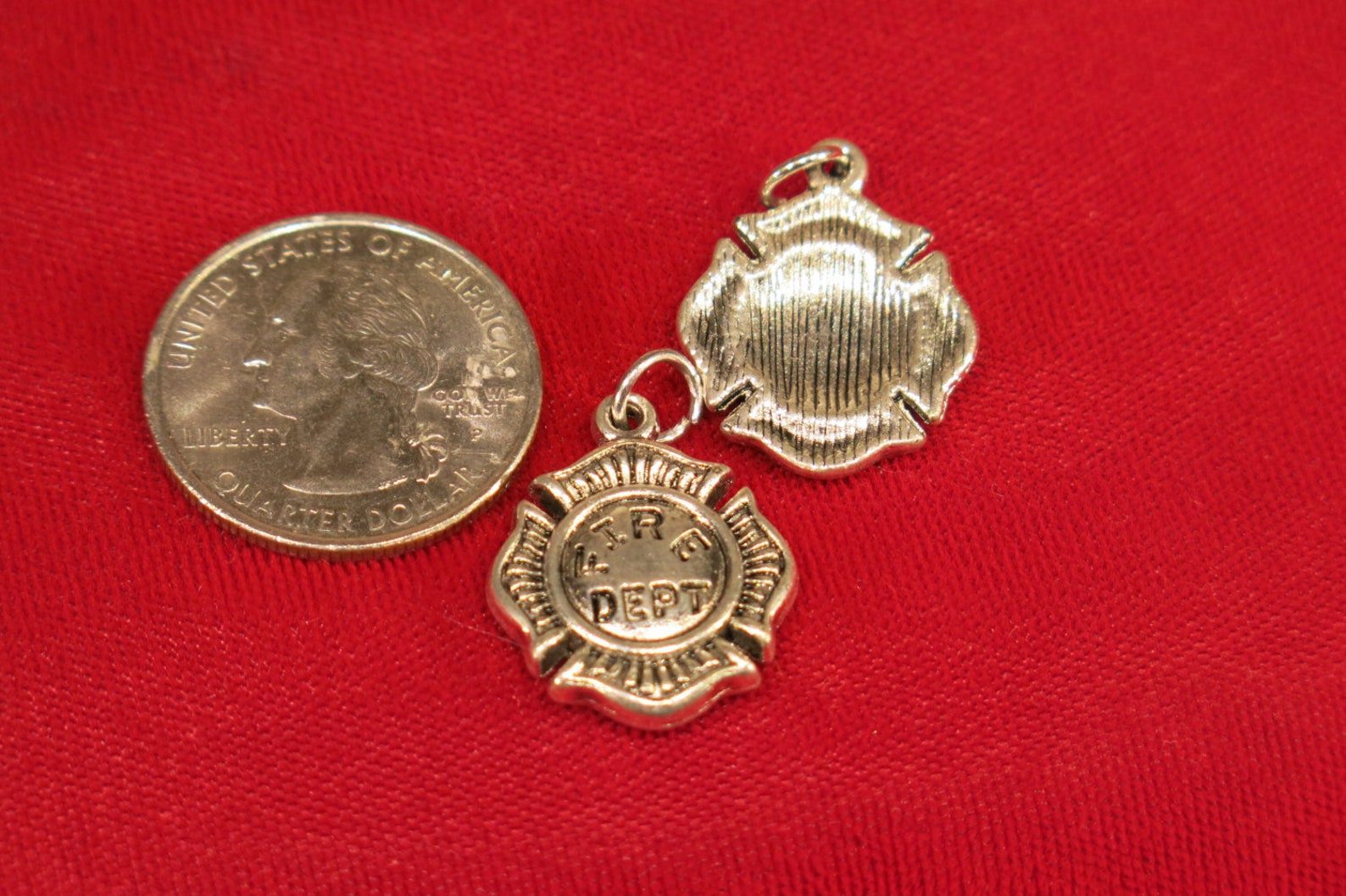 BULK 10pc fire Dept Charms in Antique Silver Etsy