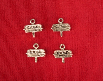 BULK! 30pc "camp" charms in antique silver style (BC542B)