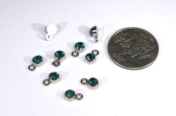 10pc 5mm "turquoise" color charms in antique silver style (BC1360)