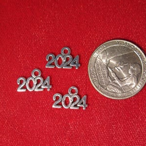 30pc &quot;2024&quot; charms in antique silver (BC1240B)