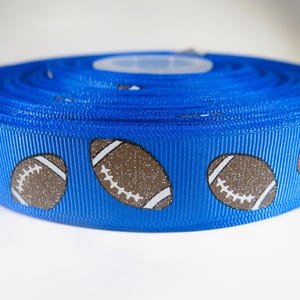 5 yards of 7/8 inch glitter &quot;football&quot; grosgrain ribbon