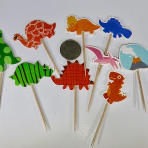 24pc &quot;dinosaur&quot; tooth pick / cake topper (D89)