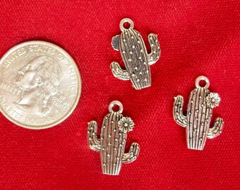 20pc "cactus" charms in silver style (BC224)