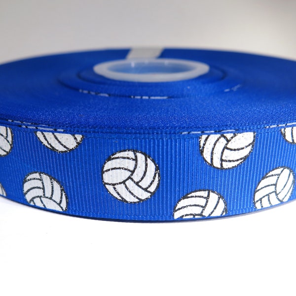 5 yards of 7/8 inch "Volleyball" grosgrain ribbon