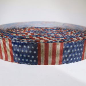 5 yards of 7/8 inch &quot;USA flag&quot; grosgrain ribbon