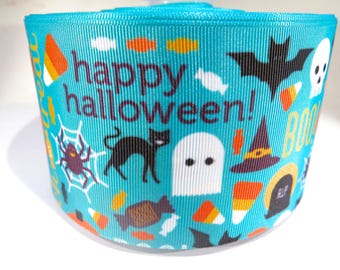 5 yards of 3 inch "Halloween" grosgrain ribbon