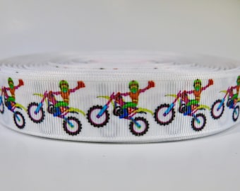 5 yards of 7/8 inch "bike" grosgrain ribbon