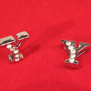 10pc &quot;letter Y&quot; 8mm slide charms in antique style silver (BC1375-Y)
