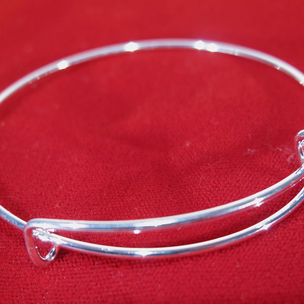 BULK! 15pc "kids" 58mm shiny silver bangle bracelet (JC149B)