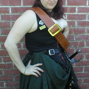Pirate Sword Baldric 2.5 inch wide Leather