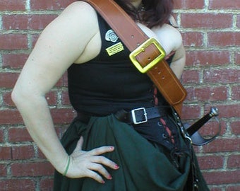 Pirate Sword Baldric 2.5 inch wide Leather