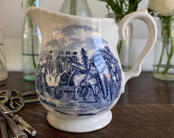 Creamer, Blue and White Churchill Creamer