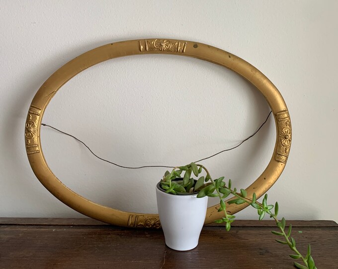 Oval Frame, Large Antique Gold Frame, Large Oval Frame, Gold Vintage