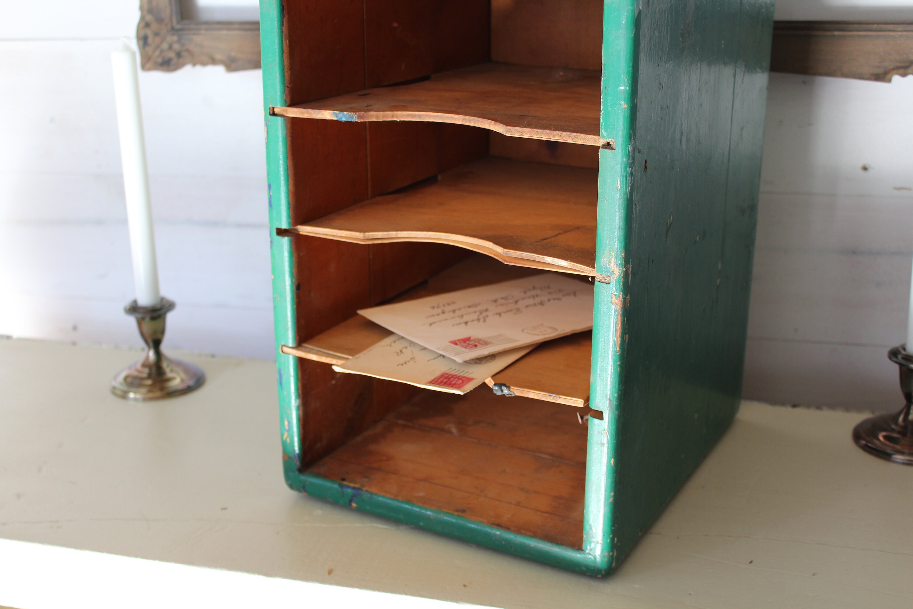 Rustic Mail Box Farmhouse Desk Topper Wooden Mail Desk Etsy