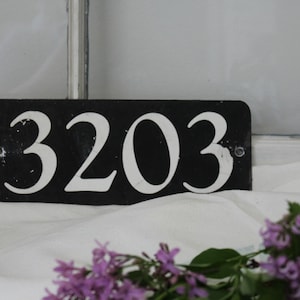 Antique Numbered Signs, Address Numbers, Metal House Number Plates, Black and White Numbered Signs, Black and White Antique House Numbers