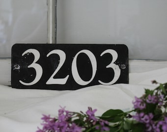 Antique Numbered Signs, Address Numbers, Metal House Number Plates, Black and White Numbered Signs, Black and White Antique House Numbers