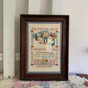 Cross Stitch, Alphabet Cross Stitch, Vintage Cross Stitch, Schoolhouse Cross Stitch, Farmstead Cross Stitch