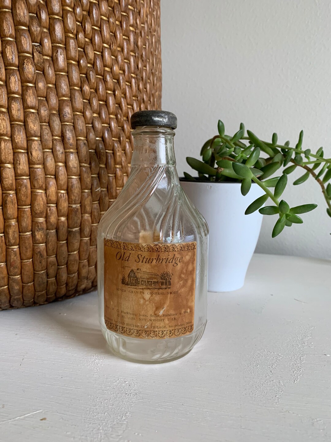 Antique Syrup Bottle Old Sturbridge Syrup Bottle Glass Syrup Etsy