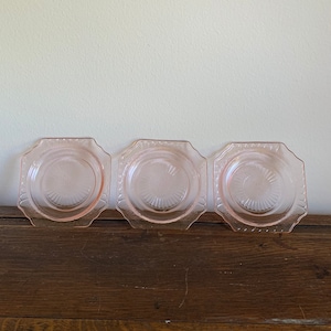 Depression Glass Dessert Plates, Pink Depression Glass Plates