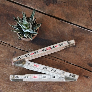 Antique Folding Ruler, Wooden Folding Ruler