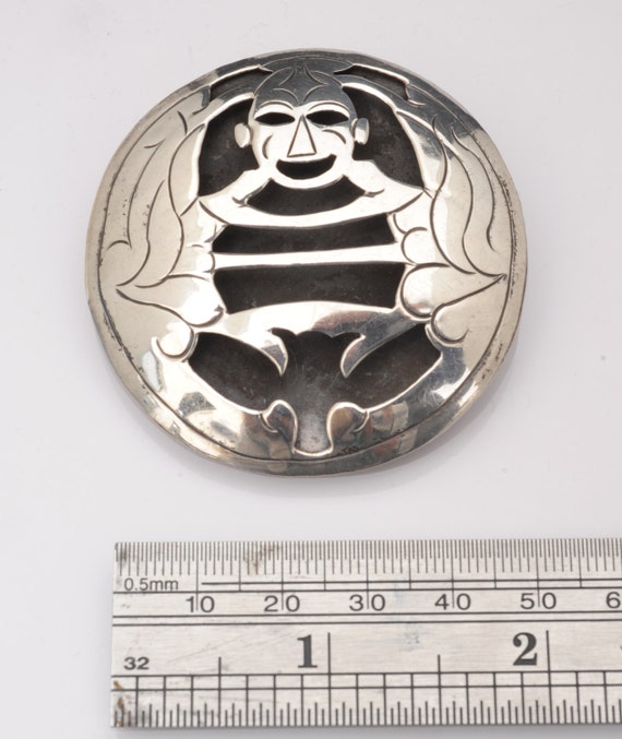 Unusual Sterling Silver Pin/Pendant from Mexico S… - image 2