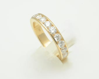 18k Yellow Gold 4mm Channel Set Diamond Ring