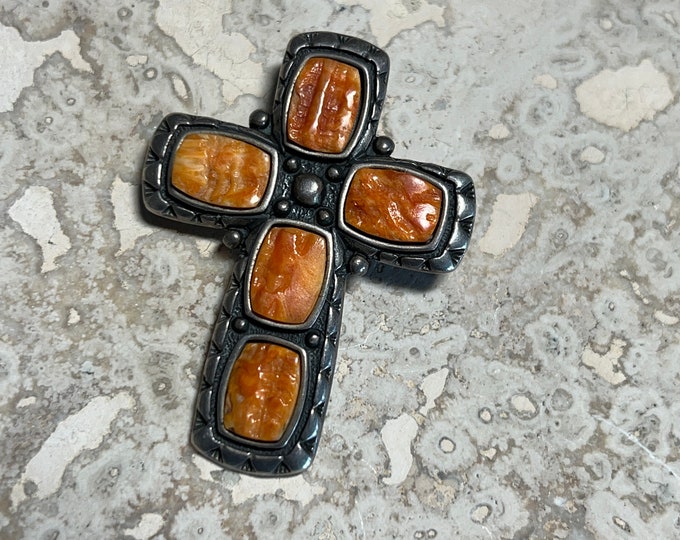 Sterling Silver and Coral Pin/Pendant