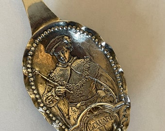 Vintage Sterling Silver  “Monkey Spoon” depicting King Edward VI