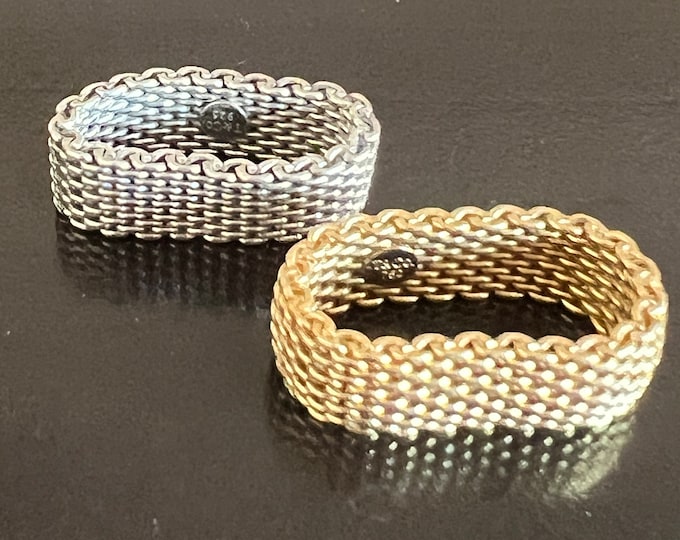 18k yellow gold Tiffany “Somerset” Mesh Band Size 12.25