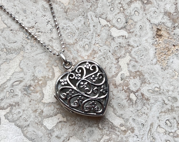 Vintage Sterling Silver Heart Locket