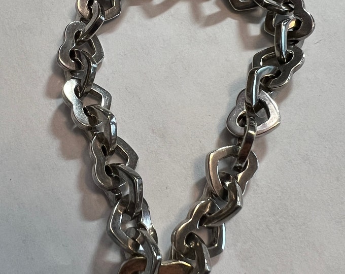 Tiffany Heart Link Bracelet in Sterling Silver with 18k Gold Center Heart