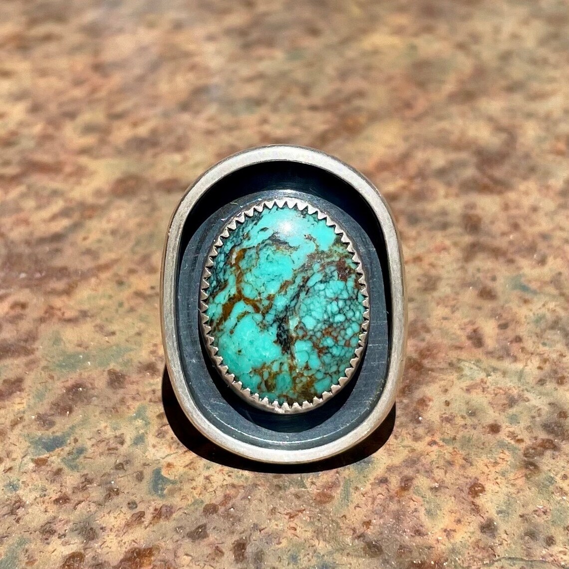 Turquoise Shadowbox Ring Size 7 - Etsy