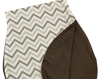 Gray chevron burp cloth