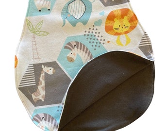 Modern zoo burp cloth
