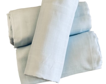 Baby blue swaddling blanket | Handmade Baby Gift