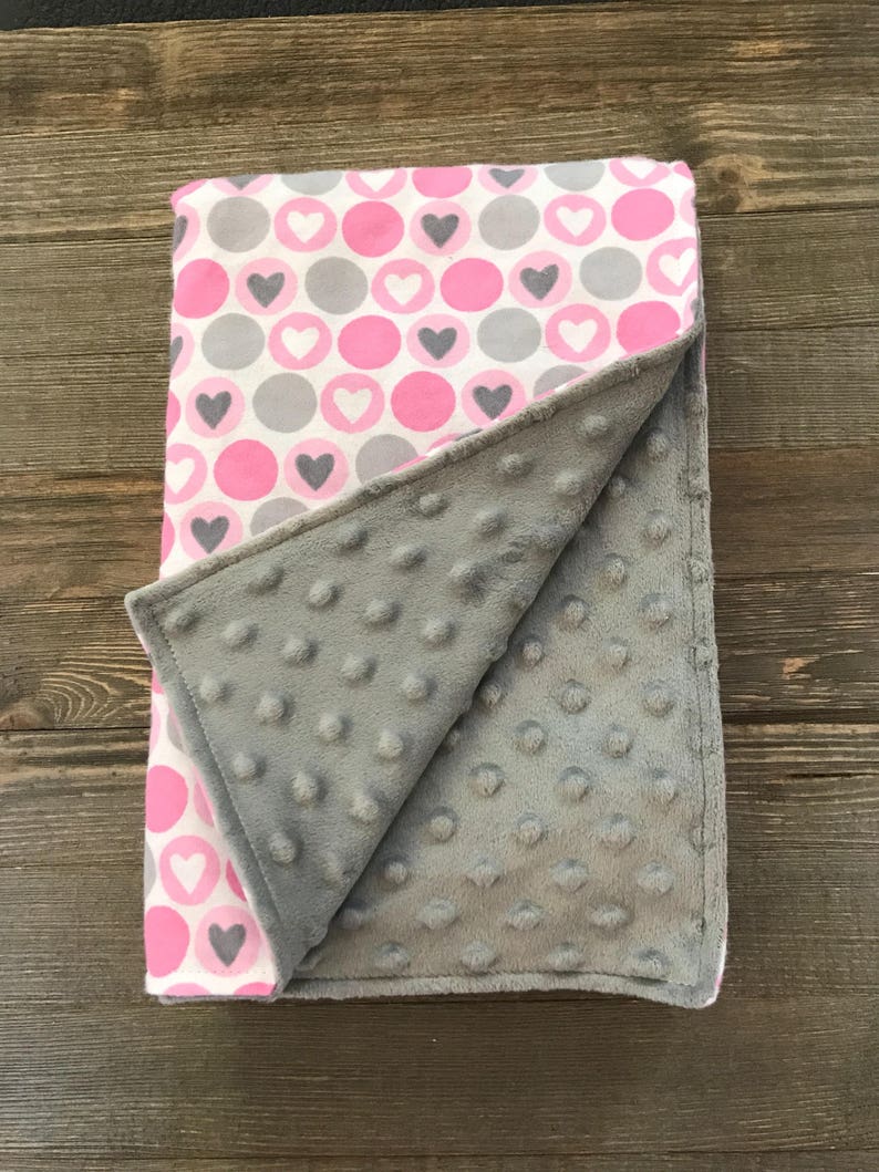 Hearts all around stroller blanket