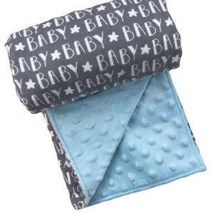 Couverture pour poussette Minky bleu pâle pour bébé